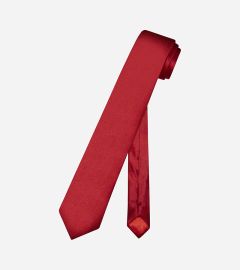 Red Skinny Silk Neck Tie