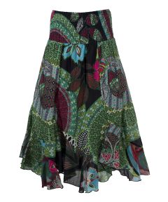 Multicolor Floral Handkerchief Skirt