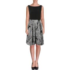 Black Matte Jersey Pleated Dress