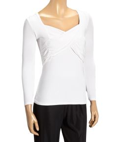 Ivory Crisscross Three-Quarter Sleeve Top