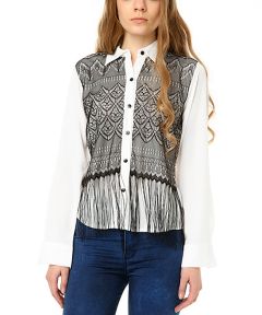 Ecru Button-Up Top