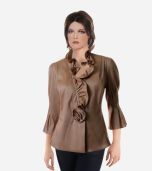 chetta b taupe ruffled blouse-01.jpg