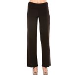 Deep Brown Fold-Over Palazzo Pants
