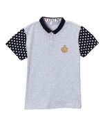 Gray Color Block Polo