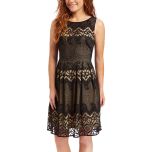 Black & Nude Lace Sleeveless Dress