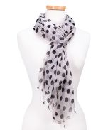 White & Black Polka Dot Scarf