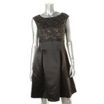 Black Metallic Lace-Embellished Dress