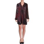 Purple Printed Lace-Up Dress