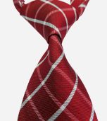 Red & White Silk Neck tie