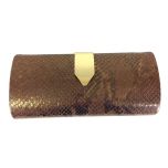 Gold Metallic Animal Print Clutch	