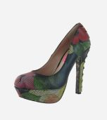 Ditan Floral Corset Platform Pumps Heels