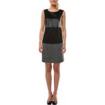 Black Faux-Leather Sheath Dress