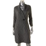 Gray Knit Ribbed Sweater Dress