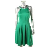 Green Pleated Sleeveless Dress