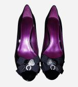 Coach Black Wedge Leather Shoe