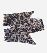 Brown Daisy Ocelot Pony Tail Scarf