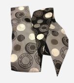 Gray And Black Polka Dot Pony Tail Scarf