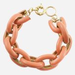 Coral Enamel Link Bracelet