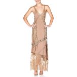 Nude Lace Sleeveless Maxi Dress