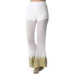 Off-White Lace-Hem Flare Pants