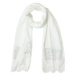 White Lace-Accent Scarf