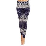 Blue & White Elephant Geo Leggings