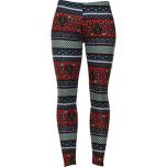 Red & Navy Geometric Leggings