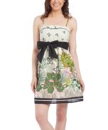Green Floral Bow Dress 