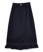 Black & White Stripe Ruffle Maxi Skirt