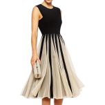 Black & Beige Patchwork Dress