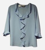 Blue Ruffle Blouse