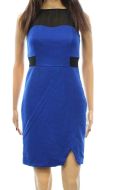 Blue Black Panel Sheath Dress
