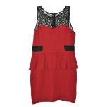 Red Lace Peplum Dress 