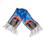 Blue Embracing Horses Silk Scarf