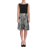 Black Matte Jersey Pleated Dress