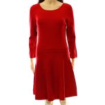 Red Ribbed Sweater Dress