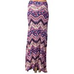 Navy & Lavender Zig-Zag Maxi Skirt