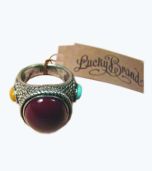 Gemstone Squama Silver Tone Vintage Ring