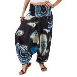 Black & Blue Arabesque Three-In-One Convertible Harem Pants