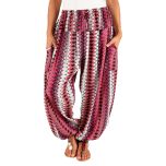 Red & White Chevron Harem Pants