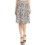 White & Black Dot Midi Skirt 
