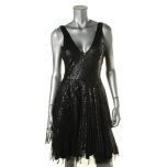 Black Mesh Sequins Dress