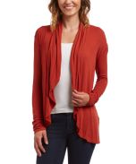 Rust Tapered Open Cardigan
