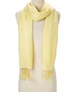 Butter Yellow Fringe Pashmina-Silk Blend Scarf