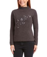 Charcoal Floral Wool-Blend Pullover