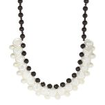 White Crystal & Faux Pearl Statement Necklace