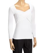 Ivory Crisscross Three-Quarter Sleeve Top