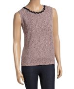 Pink & Black Boucle Sleeveless Top