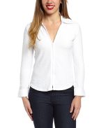 White Embossed Long-Sleeve Zip-Up Top