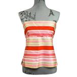 Multicolor Striped Silk Tube Tank Top